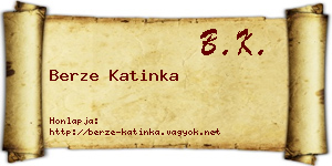 Berze Katinka névjegykártya